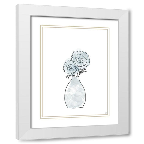 Floral Glass Bunch 2 White Modern Wood Framed Art Print with Double Matting by Line and Brush