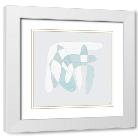 Light Line N Fill 1 White Modern Wood Framed Art Print with Double Matting by Line and Brush