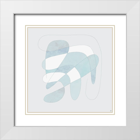 Light Line N Fill 2 White Modern Wood Framed Art Print with Double Matting by Line and Brush