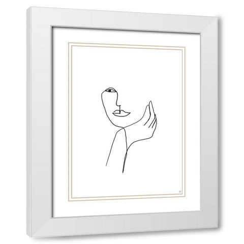 Line Female Look 3 White Modern Wood Framed Art Print with Double Matting by Line and Brush