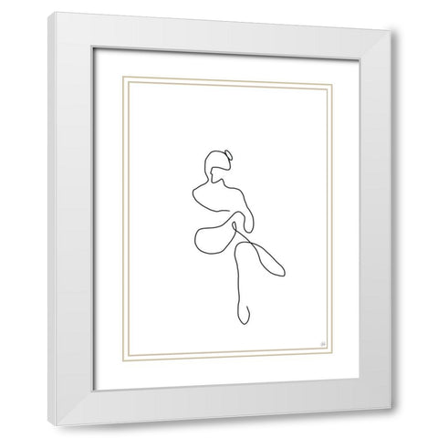 Line Female Work 2 White Modern Wood Framed Art Print with Double Matting by Line and Brush