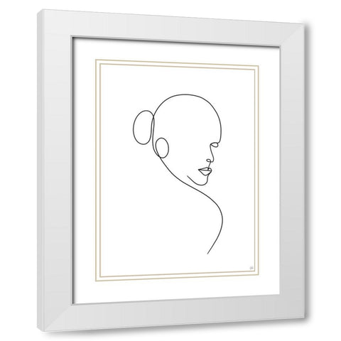 Line Lady 1 White Modern Wood Framed Art Print with Double Matting by Line and Brush