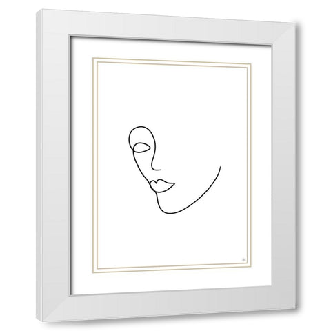 Line Lady 2 White Modern Wood Framed Art Print with Double Matting by Line and Brush