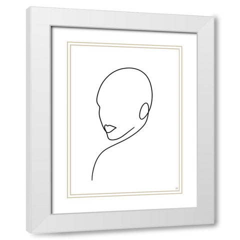 Line Lady 3 White Modern Wood Framed Art Print with Double Matting by Line and Brush