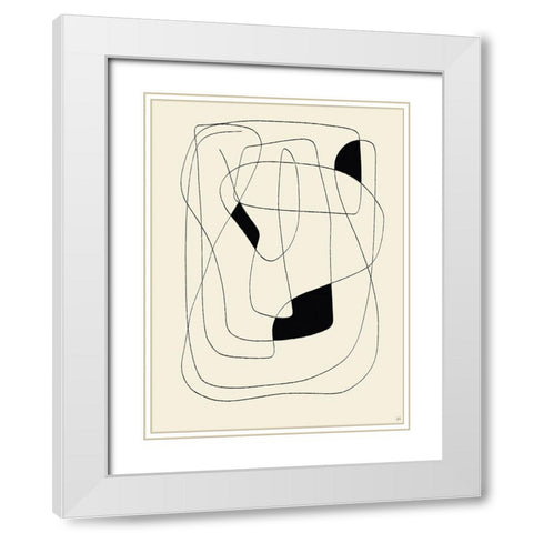 Lines To Fill 3 White Modern Wood Framed Art Print with Double Matting by Line and Brush