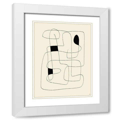 Lines To Fill 4 White Modern Wood Framed Art Print with Double Matting by Line and Brush