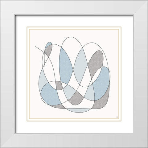 Smooth Wanders 1 White Modern Wood Framed Art Print with Double Matting by Line and Brush