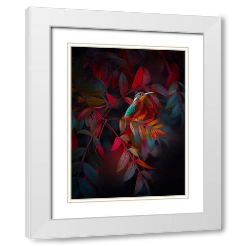 Dark Tropics White Modern Wood Framed Art Print with Double Matting by Love Grams