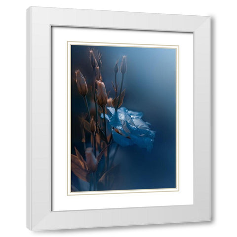 Kiss Me at Dawn White Modern Wood Framed Art Print with Double Matting by Love Grams