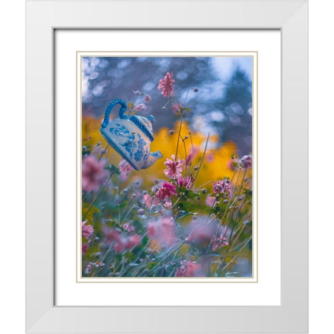 The Constant Gardener White Modern Wood Framed Art Print with Double Matting by Love Grams