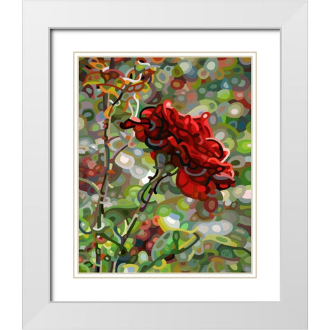 Last Rose Of Summer White Modern Wood Framed Art Print with Double Matting by Budan, Mandy