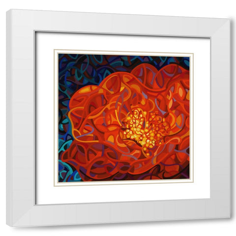 Ribbons And Pearls White Modern Wood Framed Art Print with Double Matting by Budan, Mandy