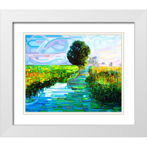 Ebb And Flow White Modern Wood Framed Art Print with Double Matting by Budan, Mandy