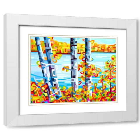 Lakeside White Modern Wood Framed Art Print with Double Matting by Budan, Mandy