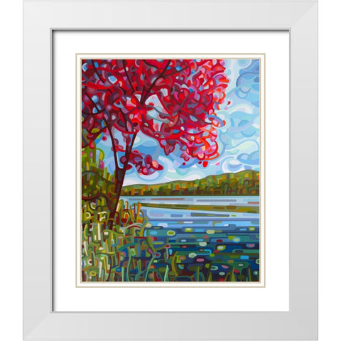 Lady in Red White Modern Wood Framed Art Print with Double Matting by Budan, Mandy