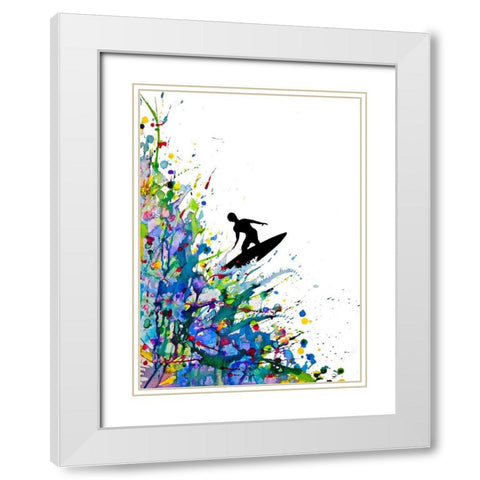 A Pollocks Point Break White Modern Wood Framed Art Print with Double Matting by Allante, Marc