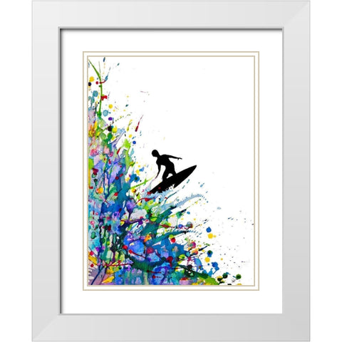 A Pollocks Point Break White Modern Wood Framed Art Print with Double Matting by Allante, Marc