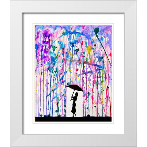 Deluge White Modern Wood Framed Art Print with Double Matting by Allante, Marc