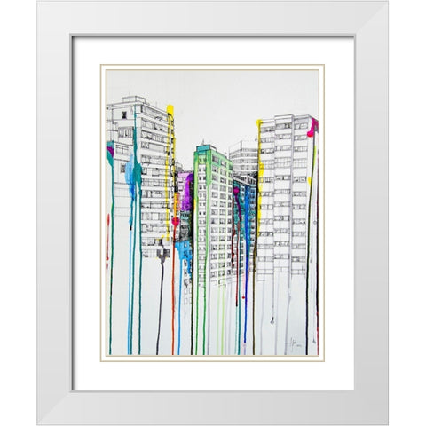 Hold Your Breath White Modern Wood Framed Art Print with Double Matting by Allante, Marc