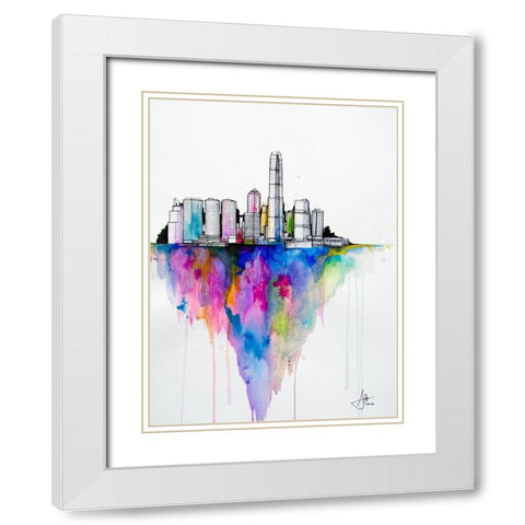 Monolith II White Modern Wood Framed Art Print with Double Matting by Allante, Marc