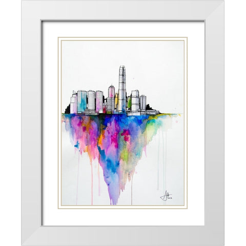 Monolith II White Modern Wood Framed Art Print with Double Matting by Allante, Marc