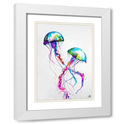 Narasumas White Modern Wood Framed Art Print with Double Matting by Allante, Marc