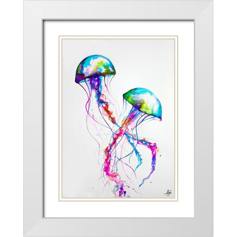Narasumas White Modern Wood Framed Art Print with Double Matting by Allante, Marc