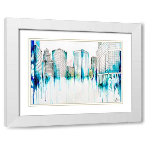 Nightowl White Modern Wood Framed Art Print with Double Matting by Allante, Marc
