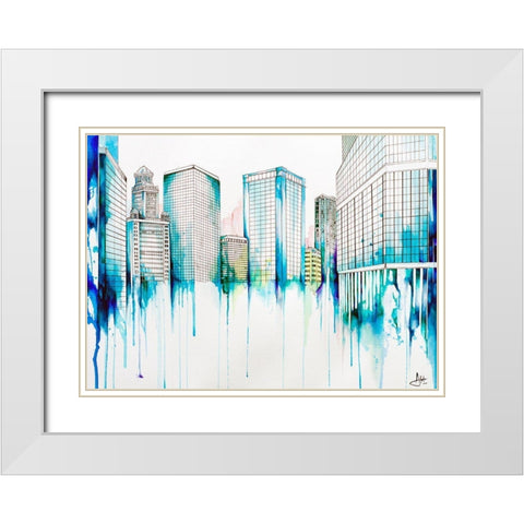 Nightowl White Modern Wood Framed Art Print with Double Matting by Allante, Marc