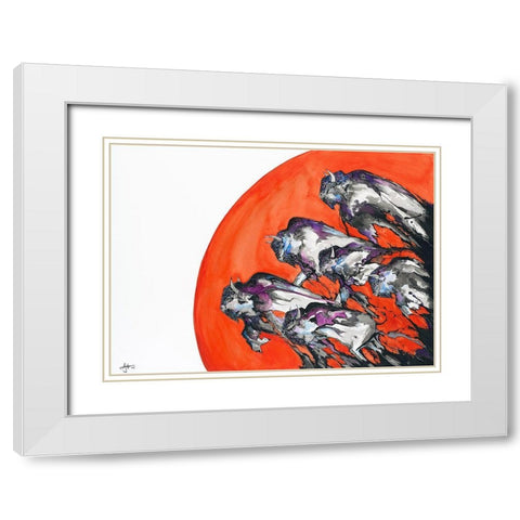 Out Of A Rising Sun White Modern Wood Framed Art Print with Double Matting by Allante, Marc