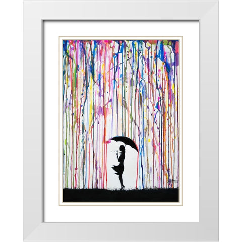 Persephone White Modern Wood Framed Art Print with Double Matting by Allante, Marc