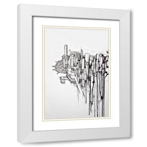 Reclaimed White Modern Wood Framed Art Print with Double Matting by Allante, Marc