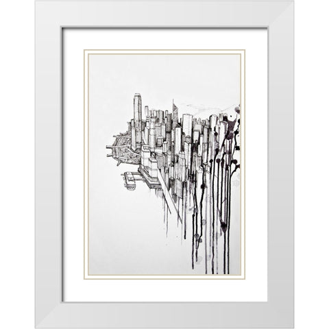 Reclaimed White Modern Wood Framed Art Print with Double Matting by Allante, Marc