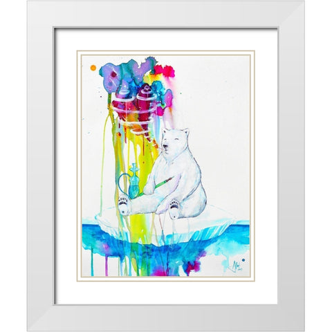 Mint White Modern Wood Framed Art Print with Double Matting by Allante, Marc