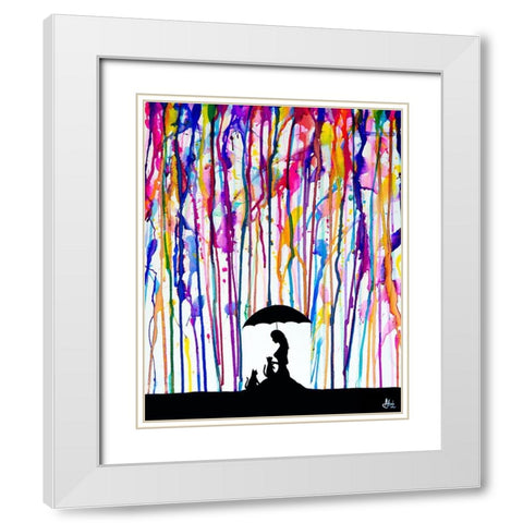 Cats Cradle White Modern Wood Framed Art Print with Double Matting by Allante, Marc