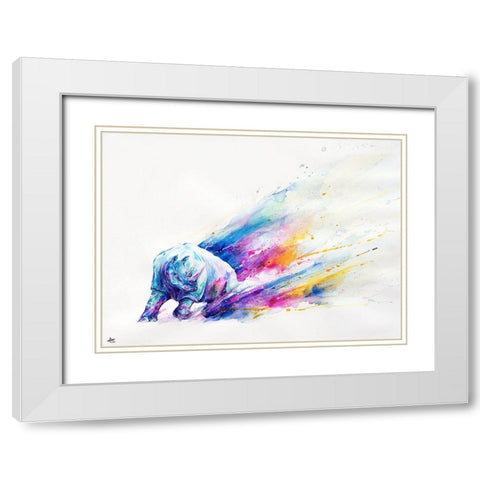 Ajax White Modern Wood Framed Art Print with Double Matting by Allante, Marc