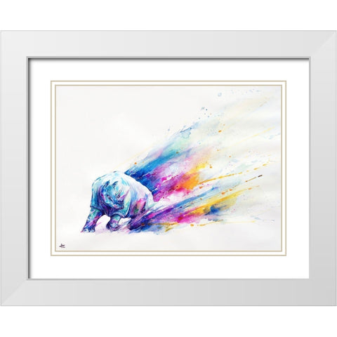 Ajax White Modern Wood Framed Art Print with Double Matting by Allante, Marc
