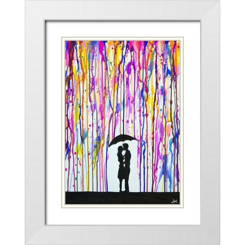 Lavender White Modern Wood Framed Art Print with Double Matting by Allante, Marc