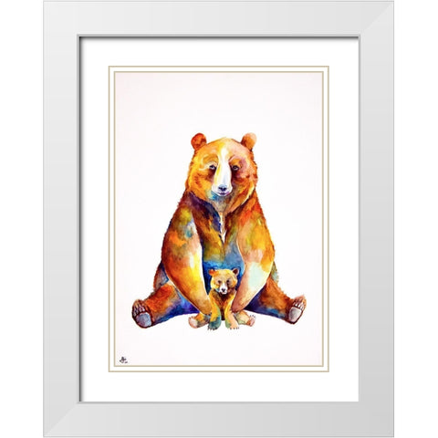 Bear Necessities White Modern Wood Framed Art Print with Double Matting by Allante, Marc