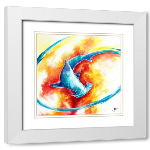 Ember White Modern Wood Framed Art Print with Double Matting by Allante, Marc
