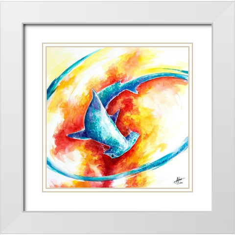 Ember White Modern Wood Framed Art Print with Double Matting by Allante, Marc