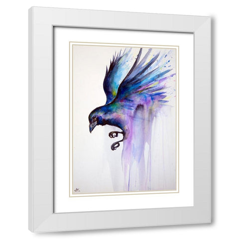 Nevermore White Modern Wood Framed Art Print with Double Matting by Allante, Marc