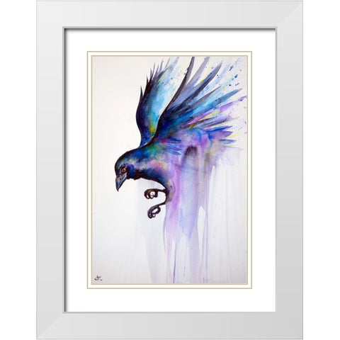 Nevermore White Modern Wood Framed Art Print with Double Matting by Allante, Marc