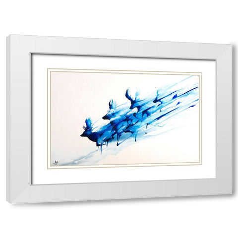 Caligo White Modern Wood Framed Art Print with Double Matting by Allante, Marc