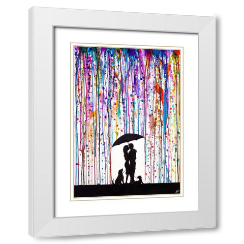 Entwined White Modern Wood Framed Art Print with Double Matting by Allante, Marc