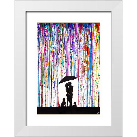 Entwined White Modern Wood Framed Art Print with Double Matting by Allante, Marc