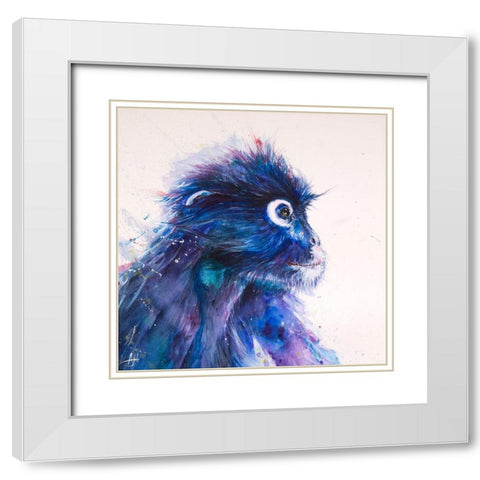 Monkey Business White Modern Wood Framed Art Print with Double Matting by Allante, Marc