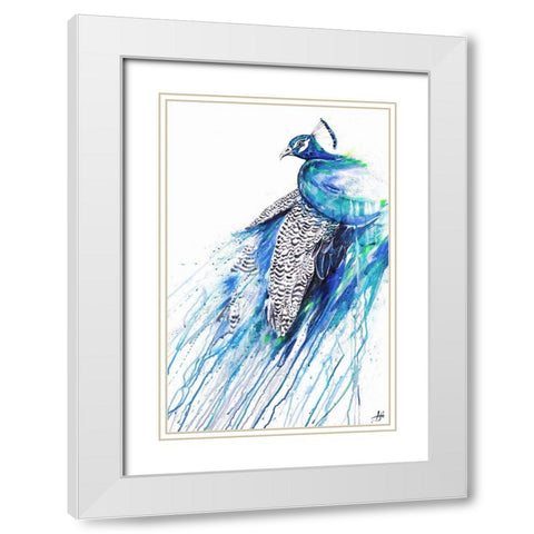 Narcissus White Modern Wood Framed Art Print with Double Matting by Allante, Marc