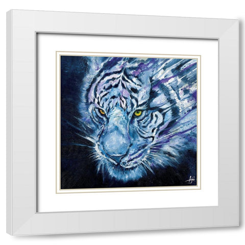 Nightstalker White Modern Wood Framed Art Print with Double Matting by Allante, Marc