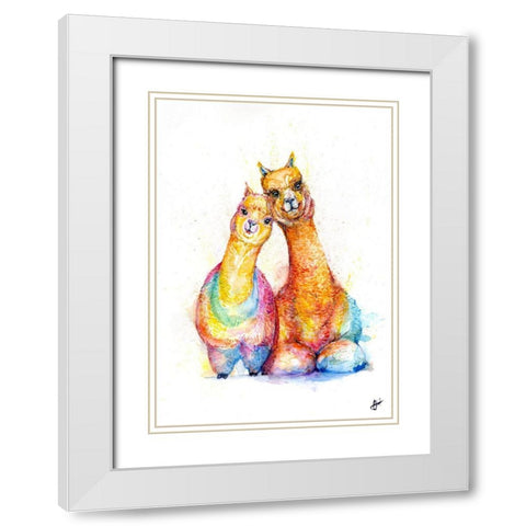 PackaAlpaca White Modern Wood Framed Art Print with Double Matting by Allante, Marc